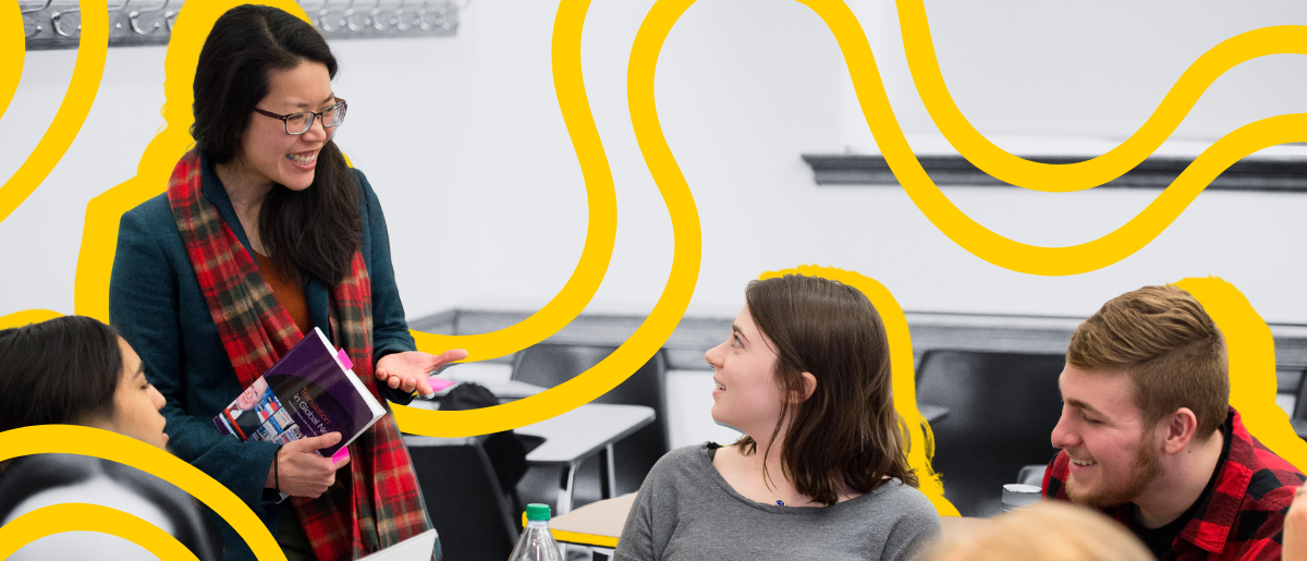 Instructor Talking with Students
